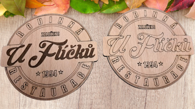 Gravírované podtácky pro restauraci