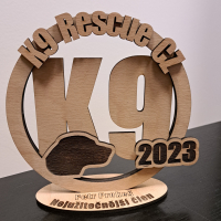 Vypalované trofeje pro psí záchranáře 